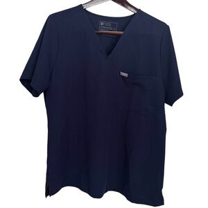 Figs Catarina One-Pocket Scrub Top Medical Uniform Short Sleeve Navy Blue XL